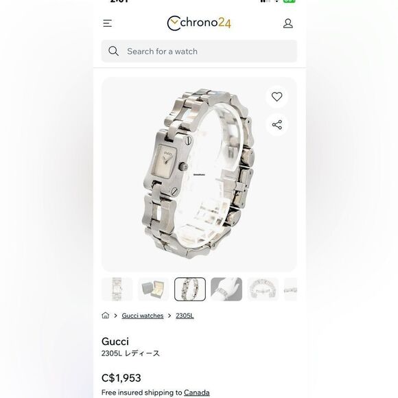 Gucci 2305L Chunky Modernist Stainless Steel Link Water Resistant Wristwatch - Picture 13 of 13